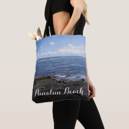 Tote Bag Plage noire Hawaï de sable de Punaluu