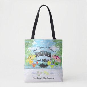 Tote Bag Plage tropicale, vacances d'été  Personnalisé