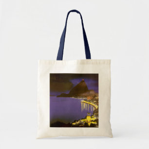 Tote Bag Plage vintage la nuit à Rio de Janeiro, Brésil
