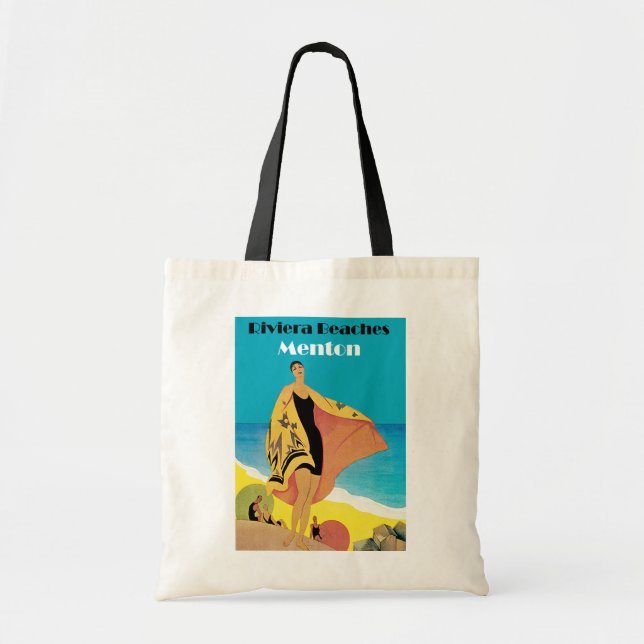 Tote Bag Plages de Riviera ~ Menton (Devant)