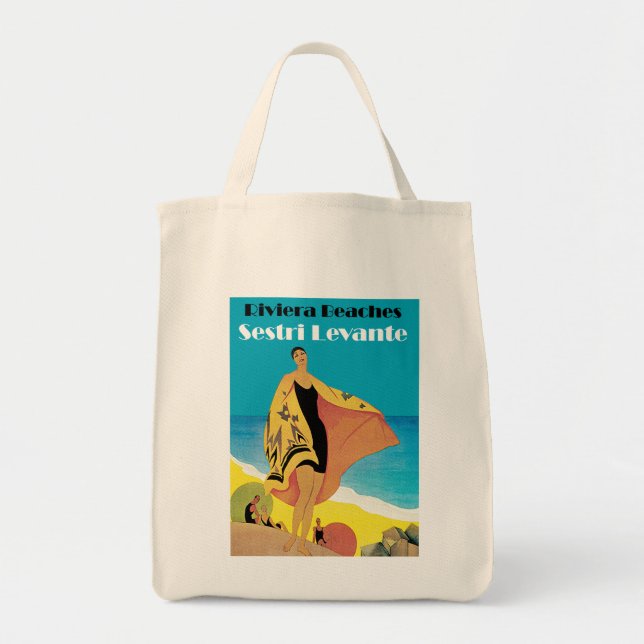 Tote Bag Plages de Riviera ~ Sestri Levante (Devant)