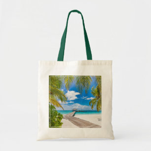 Tote Bag Plages tropicales Jetty en bois des Maldives