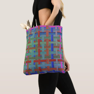 Tote Bag 'plaid' couleur gris en forme de burlap ou de toil