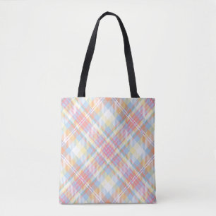 Tote Bag Plaid en pastel de rayure
