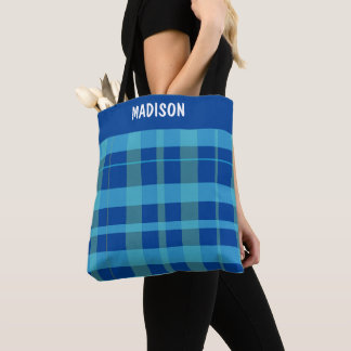 Tote Bag Plaid moderne tendance personnalisé
