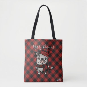 Tote Bag Plaid rouge de Buffalo de porc de Ziva