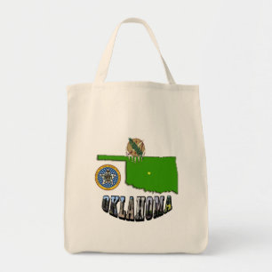 Tote Bag Plan de l'Oklahoma - Plan, sceau et texte de l'ima