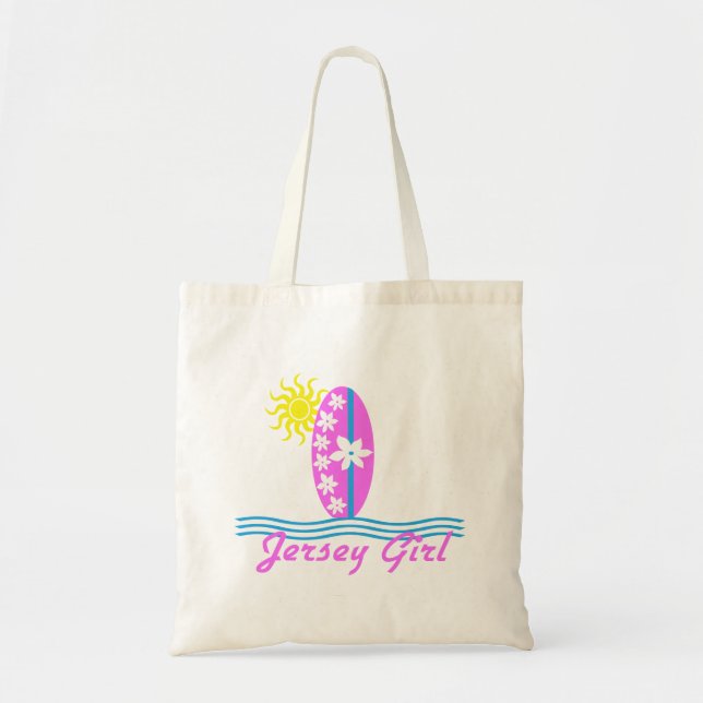 Tote Bag Planche de surf W/Sun de rose de combinaison de (Devant)