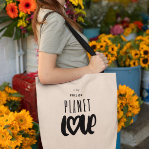Tote Bag Planet Love Eco-Friendly Earth Advocates