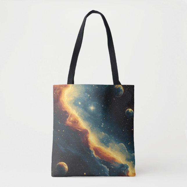 Tote Bag planètes dans l'univers galaxique (Devant)