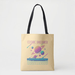 Tote Bag Planètes Rétro Vaporwave Synthwave