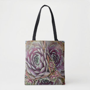 Tote Bag Plante de cactus poules et poussins
