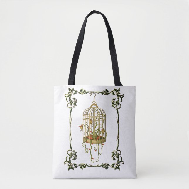Tote Bag Plante de cloche Jingle dans une cage à oiseaux fo (Devant)