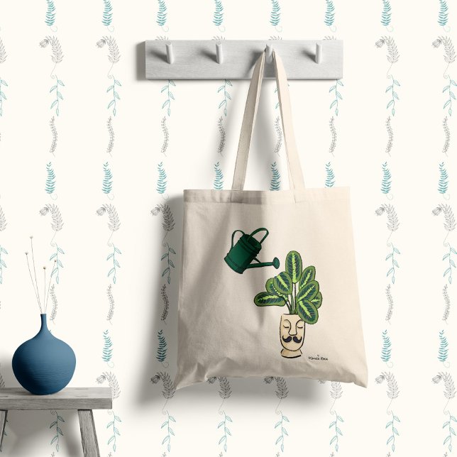 Tote Bag Plante d'intérieur dans un joli pot avec votre nom (Créateur téléchargé)