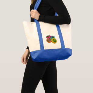 Tote Bag Planteurs de pneus colorés – Jardin floral lumineu