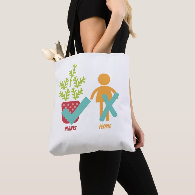 Tote Bag Plants Yes People No (De près)