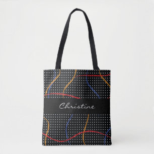 Tote Bag Plaque et points de peinture rétro