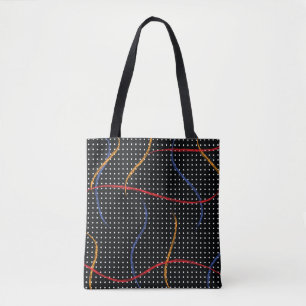 Tote Bag Plaque et points de peinture rétro