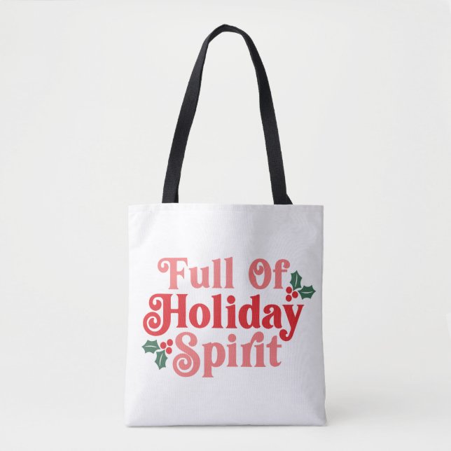 Tote Bag Plein d'esprit de vacances - Typographie festive (Devant)