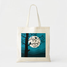 Pleine lune nocturne avec oiseaux
