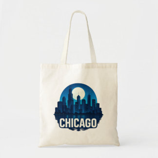 Tote Bag Pleine lune Skyline de Chicago