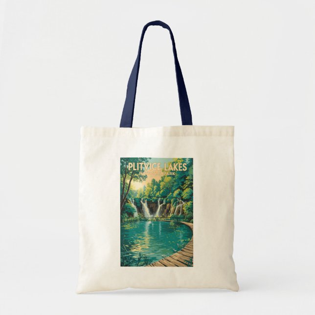 Tote Bag Plitvice Lakes National Park Illustration Travel (Devant)
