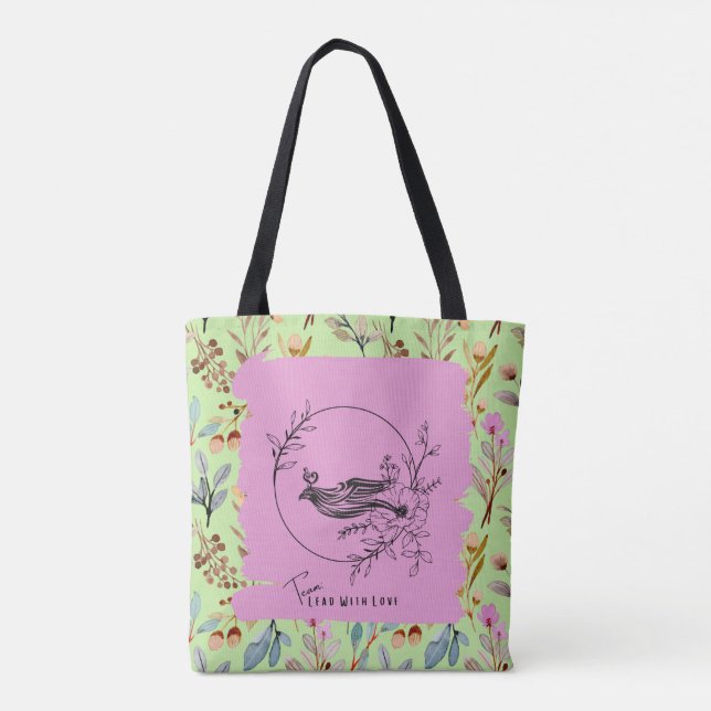 Tote Bag Plomb Avec Amour Moyen Shopping Fourre-tout (Dos)