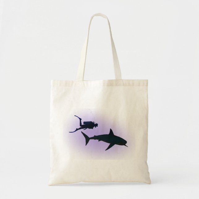 Tote Bag Plongeur autonome et requin (Devant)