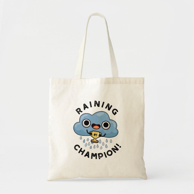 Tote Bag Pluie Champ Funny Pluie Météo Pluie Nuage Pun (Devant)