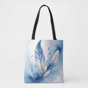 Tote Bag Plume Bleue Sereine