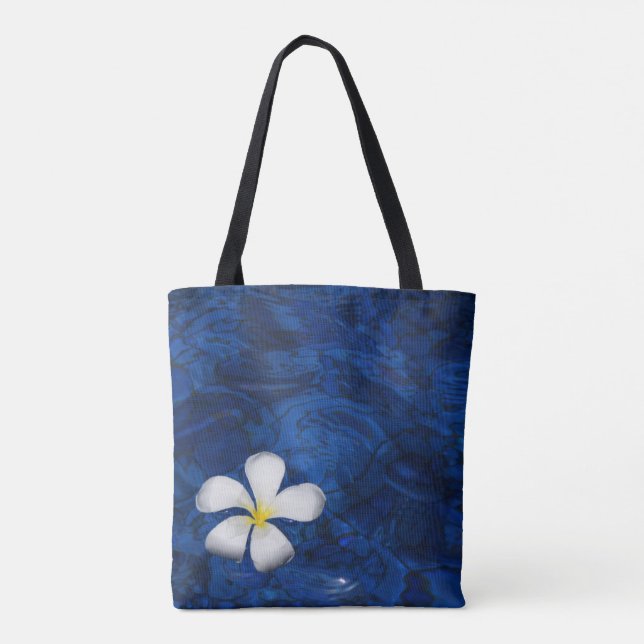 Tote Bag Plumeria Fleur Blanche Motif Floral (Dos)