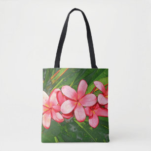 Tote Bag Plumerias rose