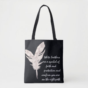 Tote Bag Plumes blanches et sens