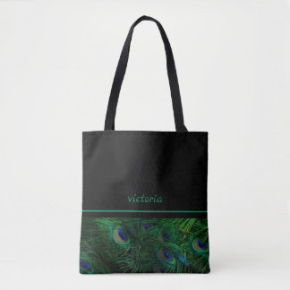 Tote Bag Plumes chic Peacock Monogrammé
