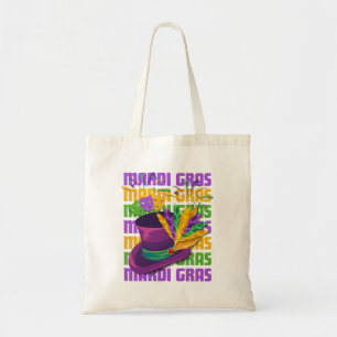 Tote Bag Plumes de chapeau haut de forme MARDI GRAS