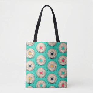 Tote Bag Plumes de paon : Imaginaire bleu ivoire.