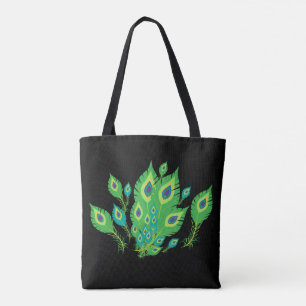 Tote Bag Plumes de paon   Oiseaux de paon   Mode