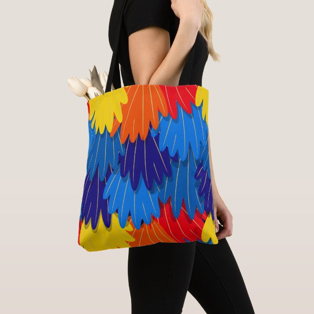 Tote Bag Plumes de perroquet de Macaw Scarlet (De près)