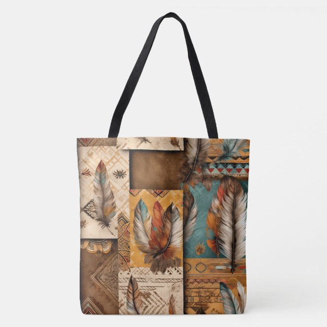 Tote Bag Plumes tribales du sud-ouest aztèque (Devant)