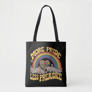 Tote Bag Plus de fierté Moins de préjugé Retro Rainbow Prid