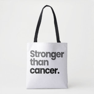 Tote Bag Plus fort que le cancer   Cadeau de soutien en col