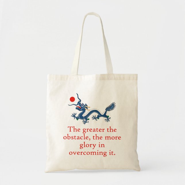 Tote Bag Plus grand sera l'Obstacle - Citation de persévéra (Devant)