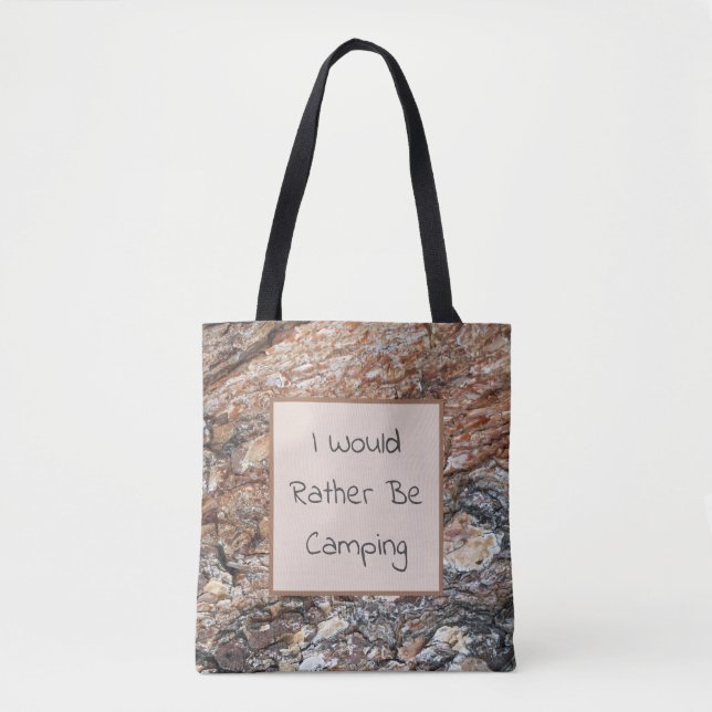 Tote Bag Plutôt Camping Motif écorce Photo Nature (Devant)