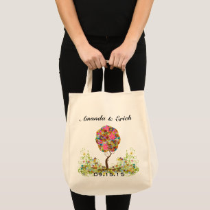 Tote Bag Poche de forêt enchantée Arbre à conte de fées flo
