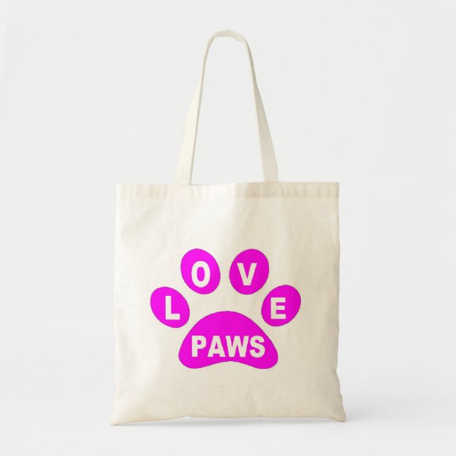 Tote Bag Poches d'amour sur pattes roses (Devant)