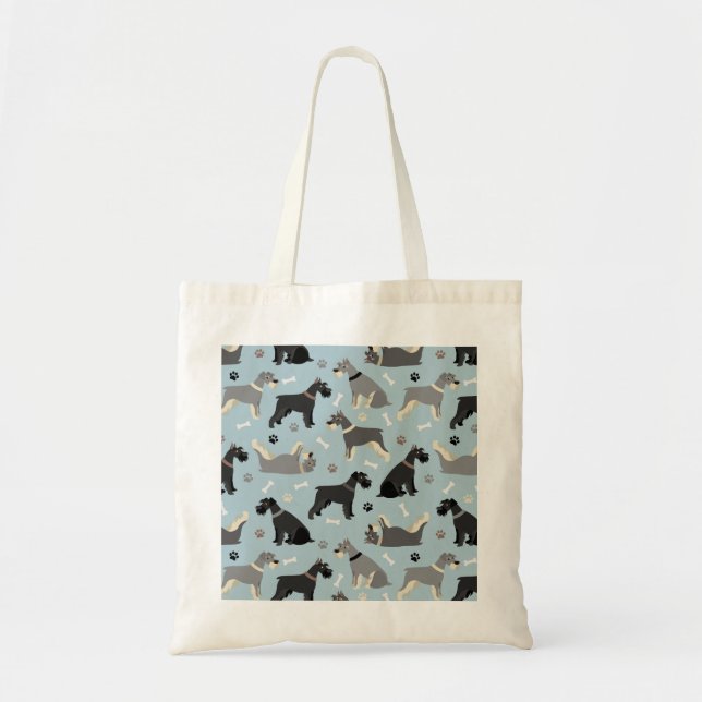 Tote Bag Poches et os Schnauzer (Devant)