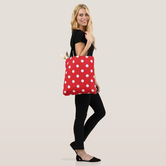 Tote Bag Point Polka rouge (Sur le modèle)