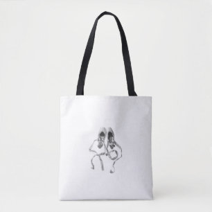 Tote Bag: Pointe Shoes on White Background Bag
