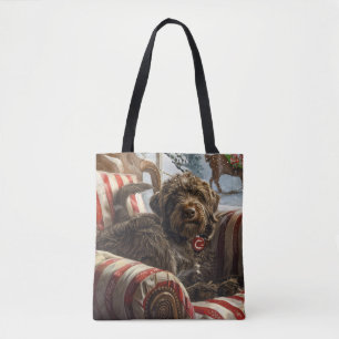 Tote Bag Pointeur à poils durs Griffon Chien Festif de Noël