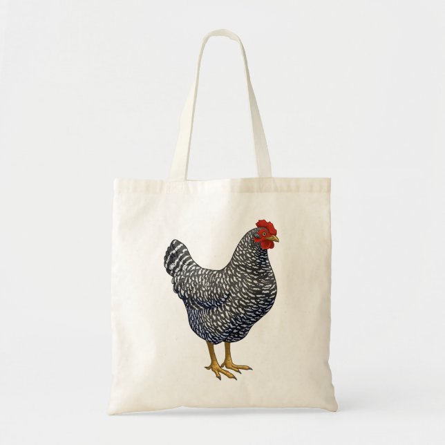 Tote Bag Pointeur de poulets de roche de Plymouth Barrée (Devant)